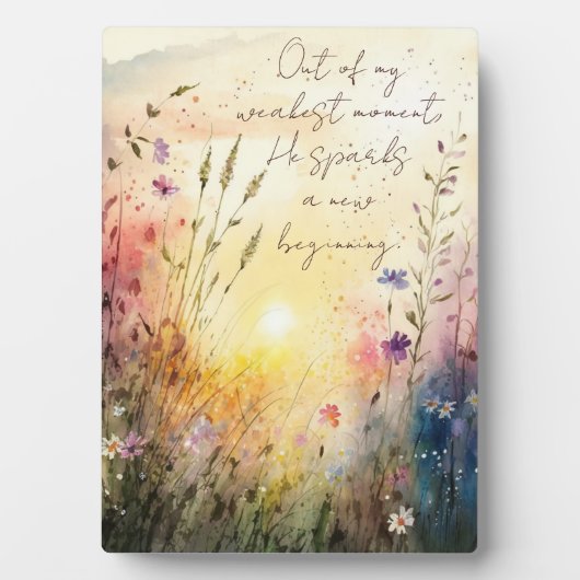 Christliche farbenfrohe Wildblumen Wasserfarben Ve Fotoplatte (Vorderseite)