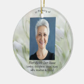 Christliche Feier des Lebens Schneeglöckchen Keramik Ornament (Links)
