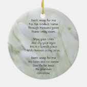 Christliche Feier des Lebens Schneeglöckchen Keramik Ornament (Hinten)