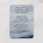 Christliche Feier Leben Sake Storm Ozean Visitenkarte (Rückseite)