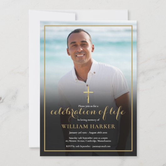 Christliche Feier zur Beerdigung des Fotos Einladung (Vorderseite)