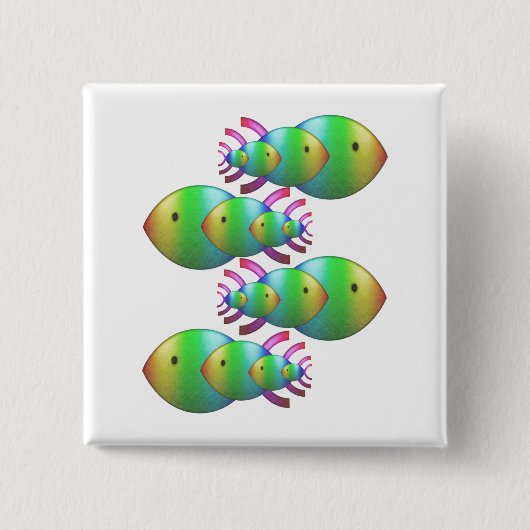 Christliche Fisch-Symbol-Familien Button (Vorderseite)