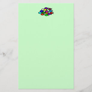 Christliche Fisch-Symbole - Regenbogen-Schule - Briefpapier