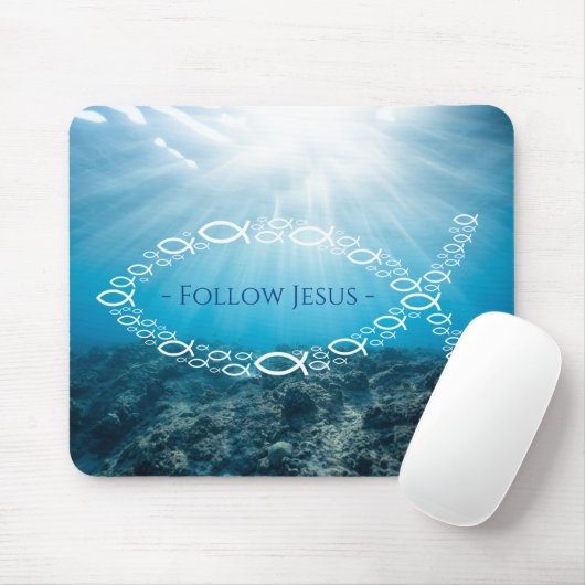 Christliche Fische | Jesus folgen Mousepad (Mit Mouse)