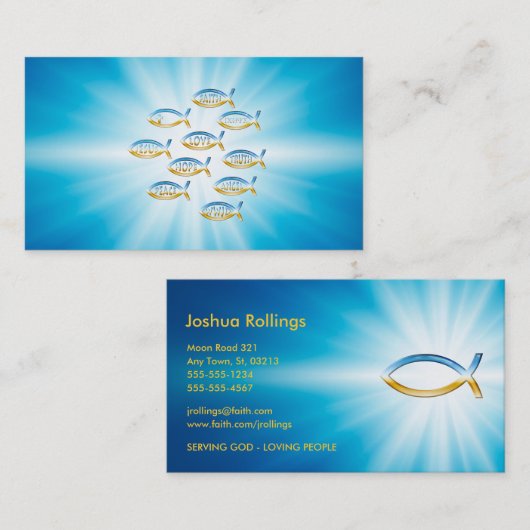 Christliche Fische Visitenkarte (Vorne/Hinten)