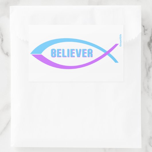 Christliche Fischgestaltung glauben Rechteckiger Aufkleber (Tasche)