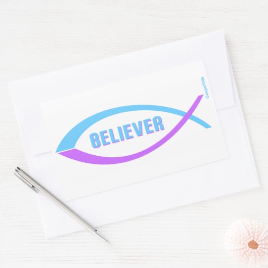 Christliche Fischgestaltung glauben Rechteckiger Aufkleber (Umschlag)