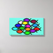 Christliche Fischzeichen - Regenbogenschule - Leinwanddruck (Vorderseite)