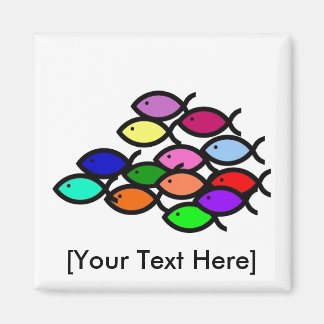 Christliche Fischzeichen - Regenbogenschule - Magnet