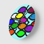 Christliche Fischzeichen - Regenbogenschule - Runde Wanduhr (Winkel)
