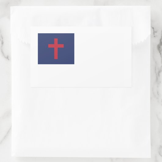 Christliche Flagge Rechteckiger Aufkleber (Tasche)