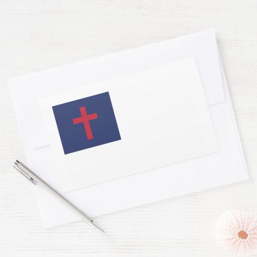 Christliche Flagge Rechteckiger Aufkleber (Umschlag)
