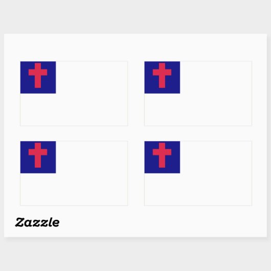 Christliche Flagge Rechteckiger Aufkleber (Blatt)