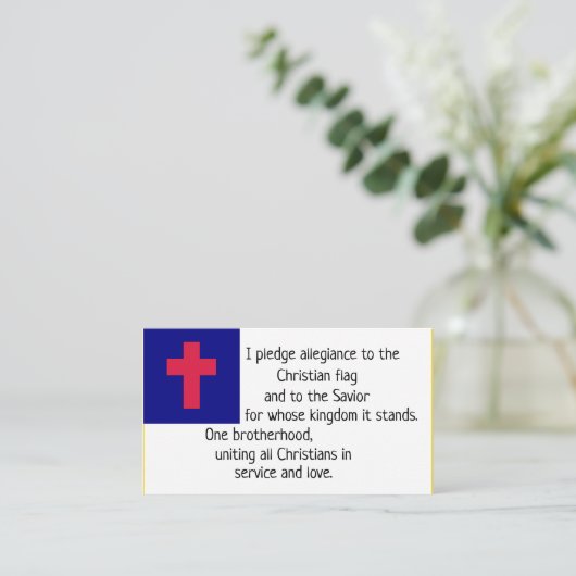 Christliche Flaggenverpflichtung Visitenkarte (Stehend Vorderseite)