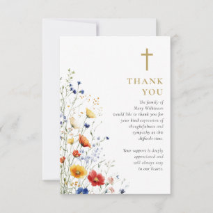 Christliche Florale Feier des Lebens Bestattung Dankeskarte