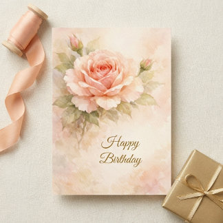 Christliche Florale Geburtstagskarte Blush Rose Karte