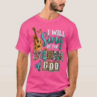 Christliche florale Gitarre werde ich die Goodnes T-Shirt
