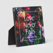 Christliche florale Valentine-LIEBE NIEMALS VERSAG Fotoplatte (Vorderseite)