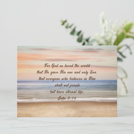 Christliche Förderungs-Scripting-Flachkarten Einladung (Stehend Vorderseite)