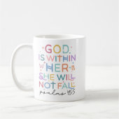 Christliche Frau "Gott ist in ihrem" Psalmen 46:5 Kaffeetasse (Links)