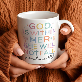 Christliche Frau "Gott ist in ihrem" Psalmen 46:5 Kaffeetasse