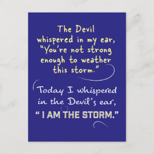 Christliche Frau Postkarten Teufel flüstert, ich b