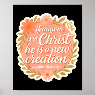 Christliche Frau, wenn jemand in Christus ist, ist Poster