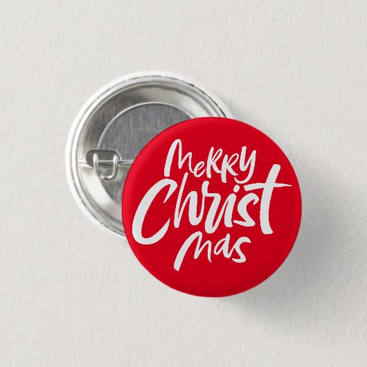 Christliche frohe Weihnachtsbriefe rot Button (Vorne & Hinten)