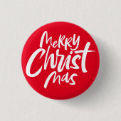 Christliche frohe Weihnachtsbriefe rot Button (Vorderseite)