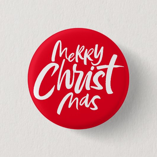 Christliche frohe Weihnachtsbriefe rot Button (Vorderseite)