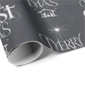 Christliche Frohe Weihnachtskhalkboard-Kalligrafie Geschenkpapier (Rolleneckpunkt)