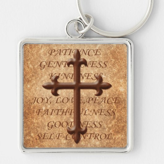 Christliche Früchte des Spirit Iron Cross Schlüsse Schlüsselanhänger (Vorne)