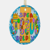 Christliche Funky Jesus Blue Ornament (Rechts)