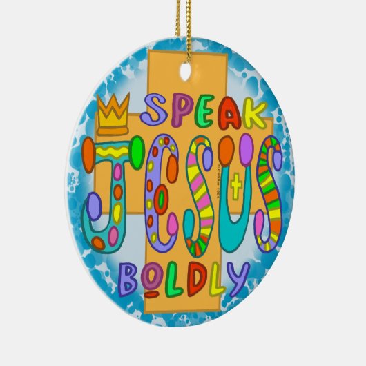 Christliche Funky Jesus Blue Ornament (Rechts)