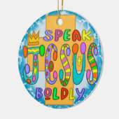 Christliche Funky Jesus Blue Ornament (Links)