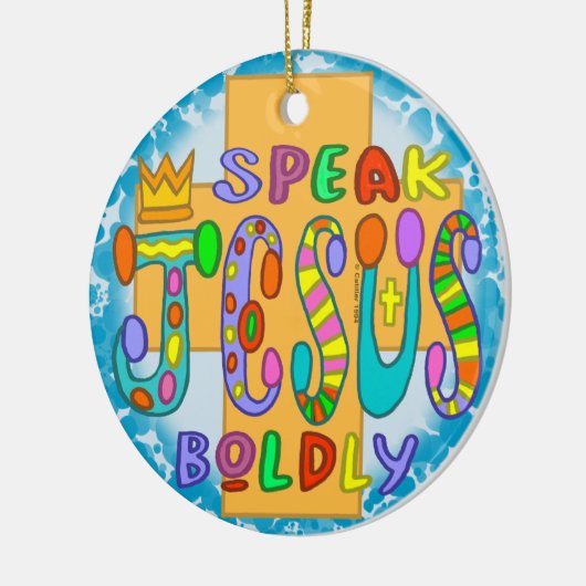 Christliche Funky Jesus Blue Ornament (Links)