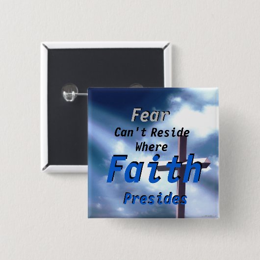 Christliche Furcht gegen Glauben-Button Button (Vorne & Hinten)