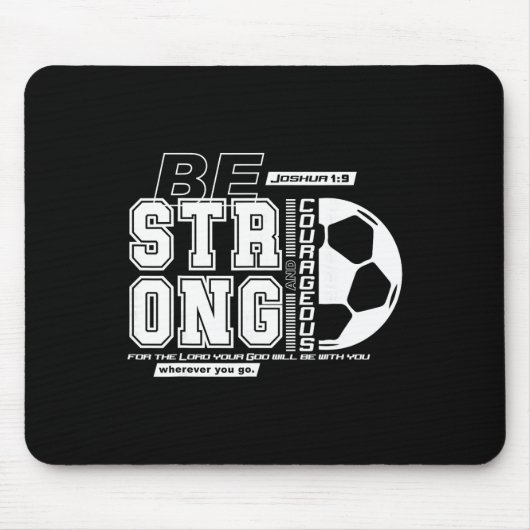Christliche Fußball-Bibelvers Stark Mutig Glaube Mousepad (Vorne)
