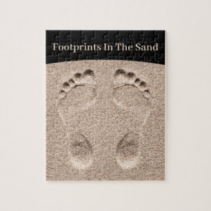 Christliche Fußspuren im Sand Puzzle
