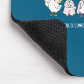 Christliche Gans Jesus liebt dumme Gans religiös Mousepad (Ecke)
