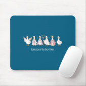 Christliche Gans Jesus liebt dumme Gans religiös Mousepad (Mit Mouse)