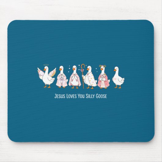 Christliche Gans Jesus liebt dumme Gans religiös Mousepad (Vorne)