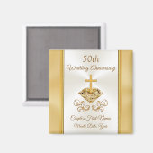 Christliche Gastgeschenke zum 50. Hochzeitstag Magnet (Vorderseite/Rückseite)