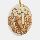 Christliche Gebet-Hände Kreuzung Keramik Ornament (Rechts)