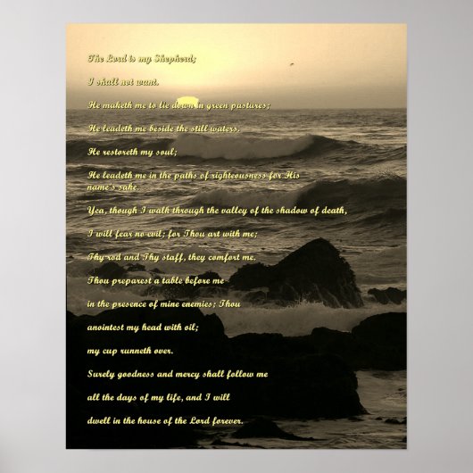 Christliche Gebete Psalm 23 Poster (Vorne)