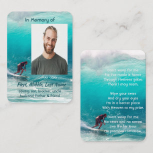 Christliche Gebetskarte Andenken Wellen-Surfer Was Telefonnummerkarte
