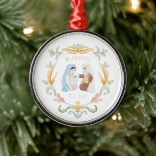 Christliche Geburt der Wasserfarbe Unsere ersten W Ornament Aus Metall