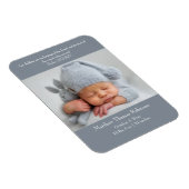 Christliche Geburtsankündigungskarte - grau und we Magnet (Rechte Seite)