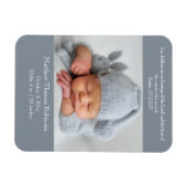 Christliche Geburtsankündigungskarte - grau und we Magnet (Horizontal)