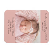 Christliche Geburtsankündigungskarte - Rosa und Sc Magnet (Horizontal)